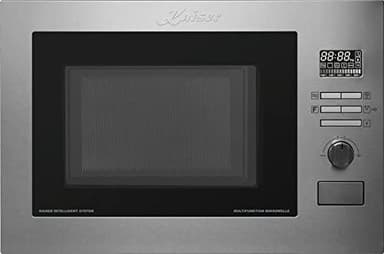 Kaiser 2520 Edelstahl Einbau Multifunktions Mikrowelle,25L,Heißluft Grill,21 Funktionen,Mikrowelle zum Einbau,8 Sonderfunktionen, Kartoffel, Pizza, Fisch, Kindersicherung,Einbaumikrowelle Avantgarde