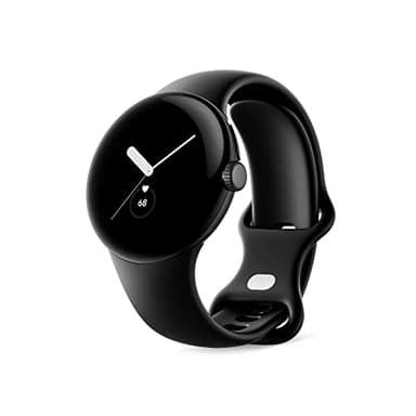 Google Pixel Watch – Android-Smartwatch mit Aktivitätsaufzeichnung – Smartwatch mit Herzfrequenz-Tracker – Edelstahlgehäuse in Matte Schwarz mit Sportarmband in Obsidian, Wifi