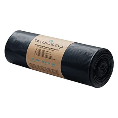 TSP Schwerlast Müllsäcke 120L - aus mind. 90% Post-Consumer-Abfällen (PE) - Blauer Engel zertifiziert - extrem reißfest - 15er Rolle – unsere stärksten (100 μm) - ideal für besonders schwere Abfälle