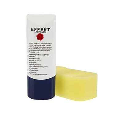 Effekt Leder-Gel - Die Lederpflege Kunstlederpflege für Sofa Couch Auto Autositze Lederkombi Schuhe Taschen, Lederbalsam + Reinigungsschwamm zur Reinigung und Pflege, 45 ml Tube