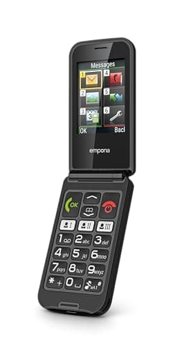 emporiaTALKglam Seniorenhandy, Klapphandy ohne Vertrag, Einfache Bedienung, Mobiltelefon mit Notruftaste, 2,4-Zoll-Display, Schwarz