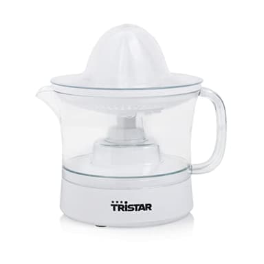 Tristar CP-3005 Zitruspresse – mit Fruchtfleischfilter – 2 Presskegelgrößen für jede Zitrusfrucht – 500 ml Fassungsvermögen – abnehmbarer Behälter – Rutschfeste Füße