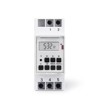 Perfect Digitale Zeitschalt-Uhr für Hutschienen, IP20, 3500 Watt, 10 an/aus Programme im 1 Minutentakt, weiß, PHD-DTS10, One Size