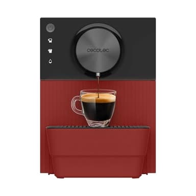 Cecotec Kompakte Kaffeevollautomat Cremmaet Cube Red. 1350 W, Professionelle Leistung, Presssystem, Vorinfusion, 19 Bar, Thermoblock-System, 5 Mahlgradeinstellungen, Touch-Steuerung