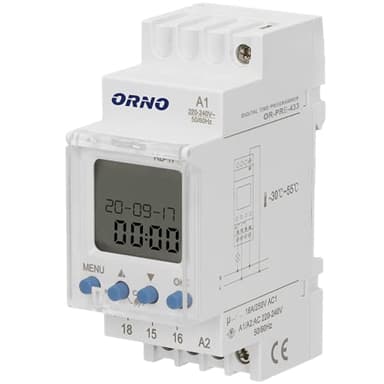 ORNO PRE-433 Zeitschaltuhr Hutschiene 52 Programme, 3 Menüsprachen, 2 Module, DIN TH-35mm