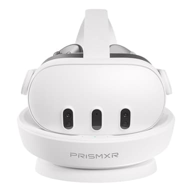 PRISMXR VR Ladestation kompatibel mit Meta Quest 3 Zubehör. Schnellladestation für Controller mit 2 wiederaufladbaren Batterien (Carina D1)