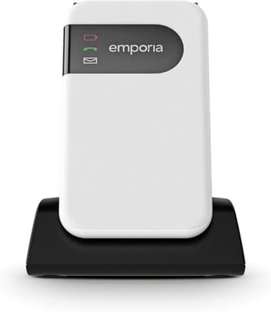 emporiaSIMPLICITYGLAM 2G Seniorenhandy ohne Vertrag, Tastenhandy mit Notruftaste, Senioren-Mobiltelefon, Große Tasten, Einfache Bedienung, Schnellwahltasten, Hörgerätekompatibel, Weiß