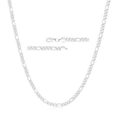 Esrael 925 Sterling Silber Kette für Herren 3mm Silberkette Herren Figaro Halskette Männer Silber Halskette Männer Jungen Schmuck Geschenke für ihn 20Zoll