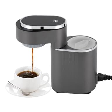Fyssnn Tragbare Espressomaschine 600W kleine Kaffeemaschine Kaffeevollautomat mit Touchdisplay & Vorbrühfunktion für Haushalt, Büro, Reisen, Grau