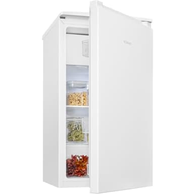 Bomann Kühlschrank mit Gefrierfach klein | 91L | kleiner Kühlschrank | 2 Ablagen und Gemüsefach | wechselbarer Türanschlag | 0°~ 8°C | Mini Kühlschrank | Minibar leise | Fridge KS 7254 weiß
