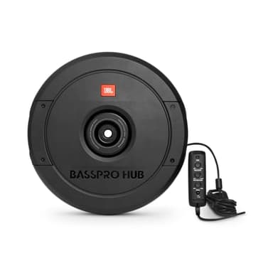 JBL BassPro Hub 11" Reserverad Aktiv Subwoofer Auto Set - 300 Watt Auto Subwoofer mit eingebautem Verstärker und Fiberglas-Tieftöner für die Ersatzrad Nabe, Black