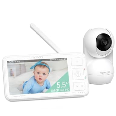momcozy BM03 Video Babyphone, 5,5 Zoll 1080P FHD Babyphone mit Kamera ohne WLAN, Infrarot-Nachtsicht, VOX, 2-Wege-Audio, 500m Reichweite, lokale Aufnahme und Zurückspulen