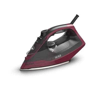 Tefal FV2846 Express Steam Dampfbügeleisen, 2400 W, 40 g/Min. Dampfmengenregulierung, 180 g/Min. Dampfstoß, Antitropf-Funktion gegen Flecken auf der Wäsche, 270 ml Wassertank, Schwarz/Weinrot
