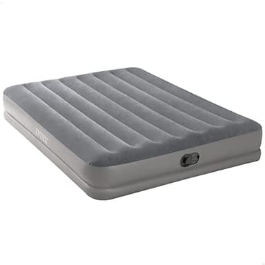 Intex 64114 - Luftbett Selbstaufblasend Doppelbett Dura-Beam Prestige Mid-Rise, mit integrierter USB-Elektropumpe, Geeignet für 2 Person, PVC, Grau, 152x203x30 cm