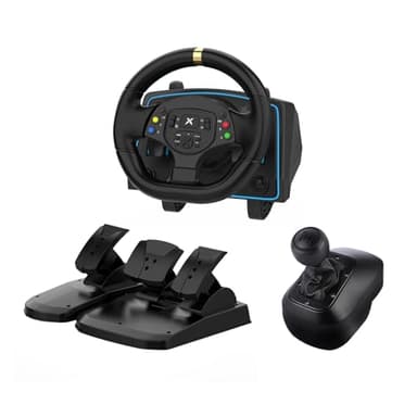 NBCP 1080 Grad Xbox Lenkrad, Lenkrad Xbox one,Rennrad mit Pedalen Kupplung und Shifter Sim Driving Racing Wheel für Xbox One/Xbox Series X| S/ PS4/ PS3/ PC/Switch
