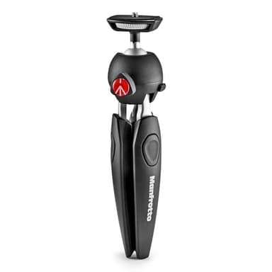 Manfrotto MTPIXIEVO-BK, PIXI EVO 2-teiliges Ministativ für spiegellose Kameras, kompakte Systemkameras, DSLR, Video, kompakte Größe, Aluminium