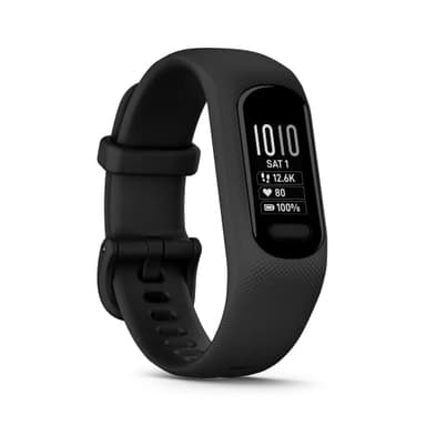 Garmin vívosmart 5 – Fitness-Tracker mit extragroßem OLED-Touchdisplay, Gesundheitsfunktion wie Schlafqualität und Herzfrequenzmessung. Bis zu 7 Tage Akkulaufzeit, wasserdicht und Notfallhilfe.