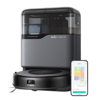 eufy Saugroboter Omni C20 mit All-in-One-Station,Auto-Entleerung, Auto-Wasch- und Trocknungsfunktion, 7.000Pa, 8,5cm Design, Staubsauger Roboter mit Wischfunktion,Kindersicherung