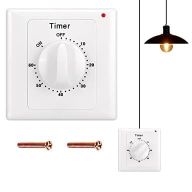 Countdown Timer Schalter: Zeitschalter AC 220V 60 Minuten Lichtschalter mit Zeitschaltuhr, Wassergeschützt IP65 Countdown Steuerung Timer Socket für Badezimmer Lüfter Lichter Abluftventilator