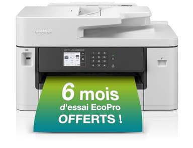 Brother MFC-J5340DWE EcoPro 4-in-1 Farbtintenstrahl-Multifunktionsgerät (250 Blatt Papierkassette, Drucker, Scanner, Kopierer, Fax), hellgrau