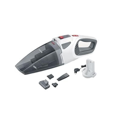 SEVERIN 4-in-1 Akku-Handstaubsauger, kabelloser Nass- & Trockensauger für Autositze, Handsauger für Tierhaare & Flüssigkeiten, bis zu 30 Min Laufzeit im Eco-Mode, weiß-grau, rot, HV 7146