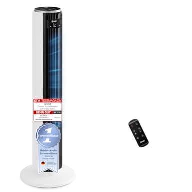 Levoit - DC Motor Turmventilator - 20dB sehr leiser Ventilator - 4 Modi/12 Stufen/12 Std Timer - Fan mit Fernbedienung & Kühlung - Tower Fan mit 7,9m/s Geschwindigkeit - 24W Standventilator