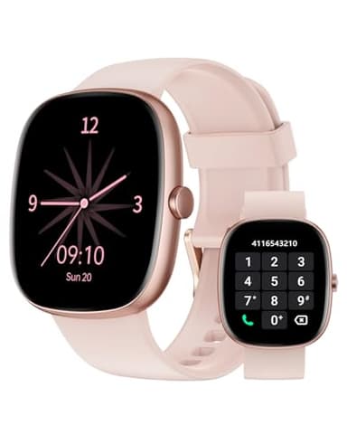 HUAKUA Smartwatch Damen mit Telefonfunktion,1.85" Fitnessuhr Damen mit Pulsmesser/Schlamonitor SpO2/100+Sportmodi Schrittzähler Uhr,Fitness Tracker IP68 Wasserdicht Smart Watch für Android iOS Handy