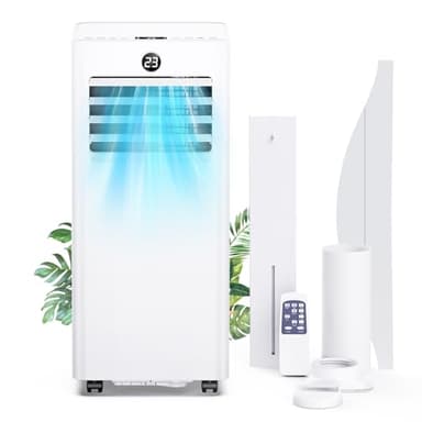 Mobiles Klimagerät - 7000BTU Klimaanlage Mobil mit Abluftschlauch, Kühl-/Ventilations-/ Entfeuchtungs-/Schlafmodus Alle-in-1, Digitalanzeige & Fernbedienung, 360° Rollen, 24H Timer, inkl. Fenster-Kit
