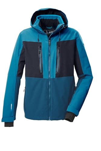 killtec Herren Skijacke/Funktionsjacke mit abzipbarer Kapuze und Schneefang KSW 48 MN SKI JCKT, mittelblau, 4XL, 43437-000