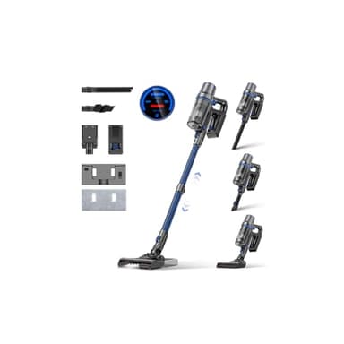 Linkifly Akku Staubsauger mit Wischfunktion, 45000Pa/550W/60 Min Staubsauger kabellos mit bürstenfreiem Motor & LED-Touchdisplay, Selbststehender Saugwischer für Hartböden, Teppich & Tierhaare