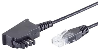 1aTTack.de 1x 1,5m - Routerkabel TAE-F auf RJ45 (8P2C) TAE Kabel Anschlusskabel Router an Telefondose kompatibel mit DSL VDSL ADSL Fritzbox Internet - schwarz