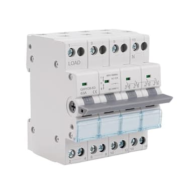 Jadeshay Dual Power Transferschalter, GYHO9-63 Manueller Transferschalter Lasttrennschalter 63A Umschalter 4 Polig 400VAC Elektrischer Wahlschalter