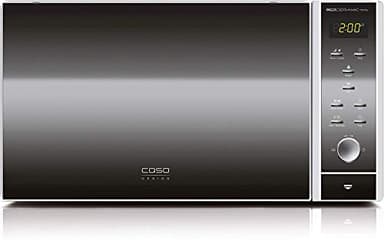 CASO MG25 Ceramic menu, 2-in-1 Mikrowelle mit Grill | Boden mit Mikrowellenreflektor, kein Drehteller, Grillrost für 2 Ebenen, 900 W, 1000 W Grill, 25 L, Sound on/off, Edelstahl verspiegelt, Edelstaahl