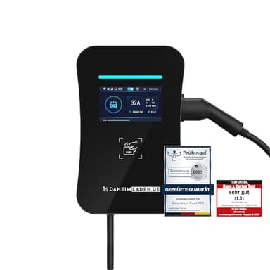 DaheimLader Touch PRO Wallbox 11kW, mit 7.5m Ladekabel, mit App, MID-Stromzähler, PV-Überschussladen, Lastmanagement, RFID, 14a