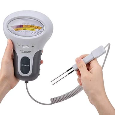 PC-102B Wassertestgerät CL2 Chlor PH Wasser Qualitäts Analysator mit Sonde für Pool SPA Schwimmbad Wassertester 190 × 120mm Pool Messgerät Digital Chlor und PH