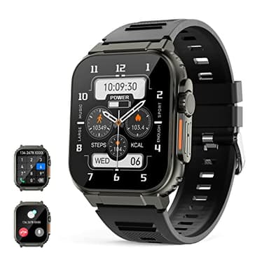 Smartwatch Herren Ultra mit Telefonfunktion, Fitness-Tracker mit Herzfrequenz Schlafüberwachung, Musikspeicher,600 mAh großer Akku,Blutdruckmonitor, Diktiergerät,fitnessuhr Sportuhr für Android iOS