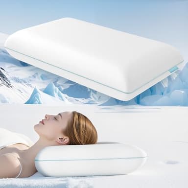 Releep Weiches Kühlendes Kopfkissen, 40x60 Memory Foam Kissen, Kühlkissen zum Schlafen, Orthopädisches Kissen Nackenschmerzen, Ergonomisches Nackenstützkissen, Anti Schnarch Kissen Seitenschläfer