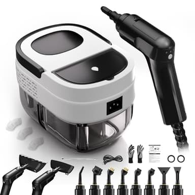 Dampfreiniger, 2500W Dampfgarer zum Reinigen, Dampfreiniger Handgerät für Zuhause, Auto-Detailing-Dampfreiniger mit Controller, Tragbare Dampfreinigungsmaschine für Fenster, Küche, Polster und Boden