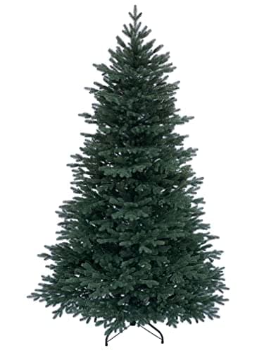 RS Trade HXT 1418 Premium Nordmanntanne 100% Spritzguss 210 cm Weihnachtsbaum künstlich (Ø ca. 132 cm) mit ca. 4850 Spitzen, schwer entflammbar, Schnellaufbau Klappsystem, inkl. Christbaum Ständer