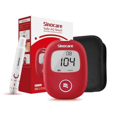 Blutzuckermessgerät, sinocare Safe AQ Smart Zuckermessgerät mit Stechhilfe zur Blutzucker Messen (Blutzuckermessgerät)