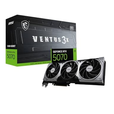 MSI GeForce RTX 5070 12G Ventus 3X OC - 12GB GDDR7 (28Gbps/192-bit), PCIe 5, Boost: 2542 MHz, HDMI 2.1b, DisplayPort 2.1b