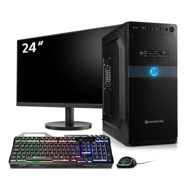 Komplett PC Set Business & Multimedia Ryzen 3 3200G 4X 4.0 GHz, 16 GB DDR4 RAM, 1 TB M.2 SSD, Win 11 Pro inkl. 24" Monitor + Tastatur und Maus Bundle