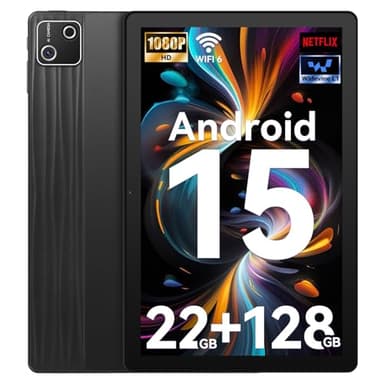 Whitedeer Android 15 Tablet 10 Zoll 22GB+128GB+1TB TF Octa Core und Widevine L1, Wi-Fi 6G/BT 5.3, 6200mAh Gaming Tablet Android, Dual 5+8MP, Computermodus unterstützt -Schwarz