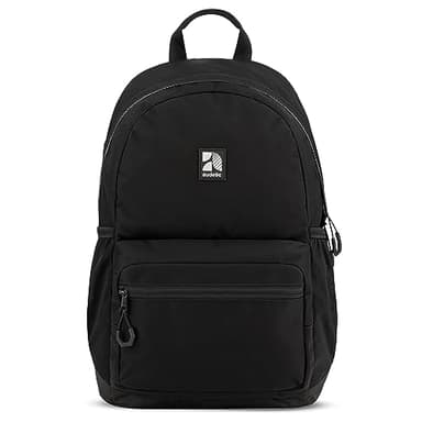 AUDETIC Schulrucksack Mädchen und Jungen Teenager Schwarz - Flex - Rucksack Damen & Herren mit 16 Zoll Laptop Fach für Schule & Freizeit - Wasserabweisend