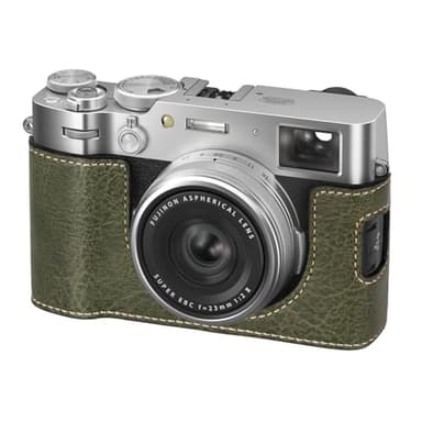 VOVMOEYA X100VI Hülle, Halbe Kameratasche für Fujifilm X100VI, PU-Leder Tasche kompatibel mit Fujifilm X-100VI Digitalkamera - Grün
