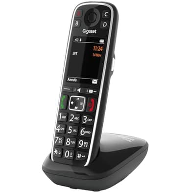 Gigaset E720 - Schnurloses Senioren DECT-Telefon - sprechende Wähltasten - Nummernansage & Namensansage - Anrufübertragung per Bluetooth - Lautstärkeanpassung, schwarz [Deutsche Version]