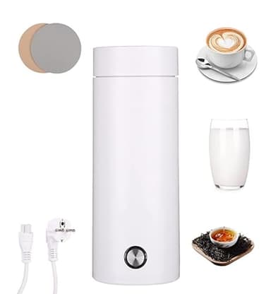 450ML Kleiner Tragbarer Wasserkocher, 3 in 1 Mini Wasserkocher Elektrisch, Zwei kostenlose Untersetzer, Automatische Abschaltung, Reise-Elektrisch-Wasserkocher für Kaffee und Teezubereitung