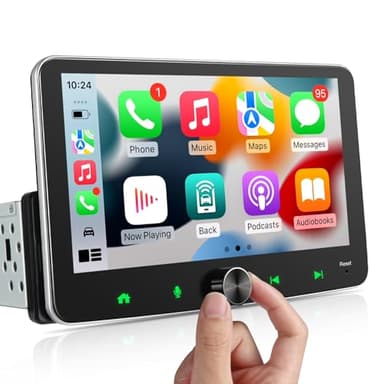 Android Autoradio 1Din Wireless CarPlay Wireless Android Auto Radio mit Bildschirm 7 Zoll 4G+64G Car Play Touch Display mit Bluetooth FM/AM RDS WiFi GPS Navi SWC EQ 1 Din