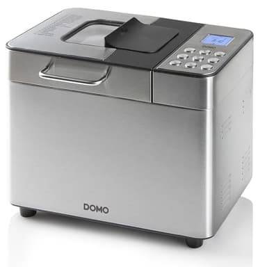 DOMO B3971 Brotbackautomat 500-750-1000gr - 18 Programme - inkl. Dispenser und glutenfreiem Programm Edelstahl