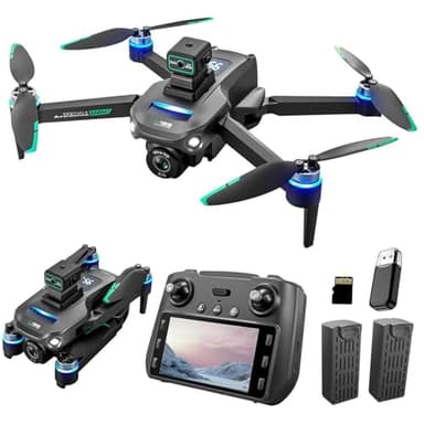 OBEST GPS Drohne mit 4K Kamera für Erwachsene, Faltbare Drone Fernbedienung mit 5.9"UHD Bildschirm SD Karte, 2 Akkus 40 Mins, 5G FPV Übertragung RC Quadcopter, Echtzeit Anzeige des Leistungspegels
